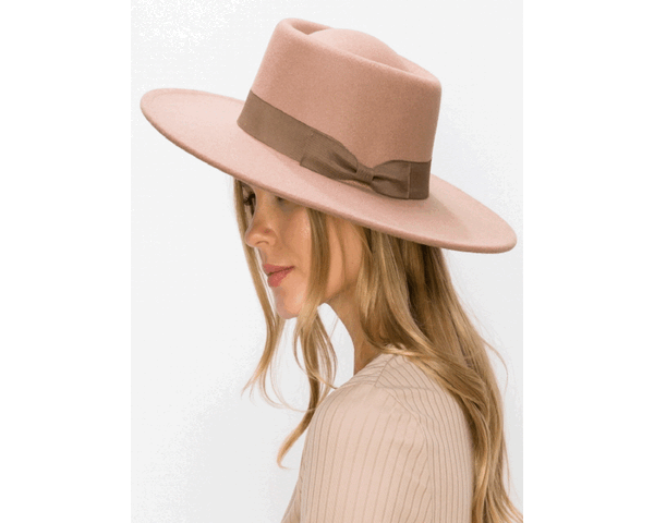 QN3179-VEGAN FELT BOATER HAT-Premium Quality