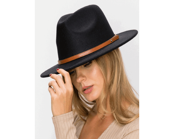 QN3181-FEDORA HAT LEATHER BELT