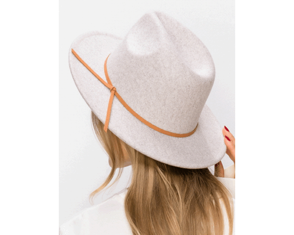 QN3182-VEGAN FELT FEDORA HAT IN MARLED COLORS