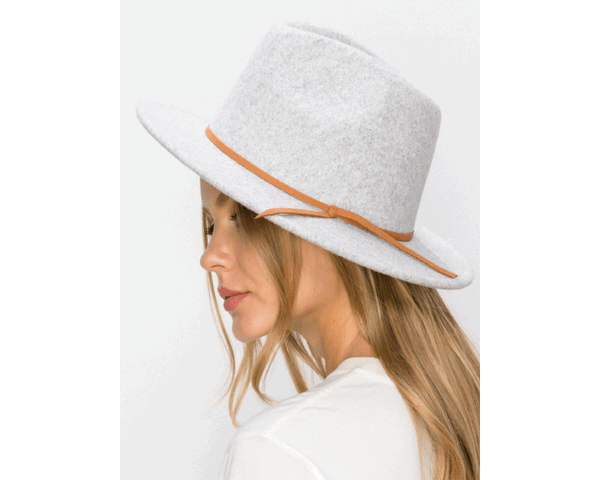 QN3182-VEGAN FELT FEDORA HAT IN MARLED COLORS