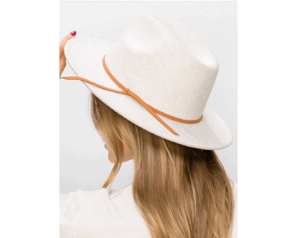 QN3182-VEGAN FELT FEDORA HAT IN MARLED COLORS