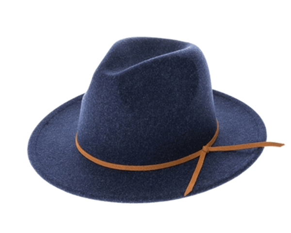 QN3182-VEGAN FELT FEDORA HAT IN MARLED COLORS