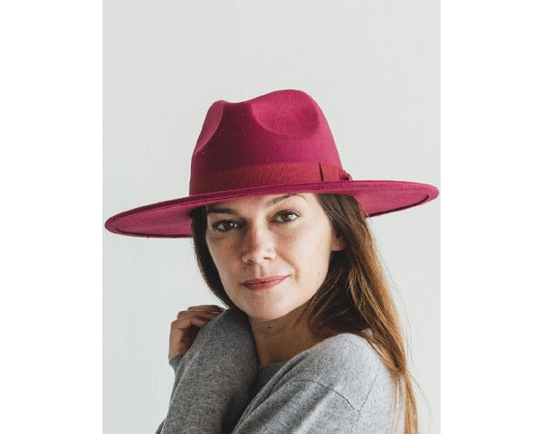 QN3173A-FLAT BRIM FEDORA FASHION HAT WITH GROSGRAIN BAND