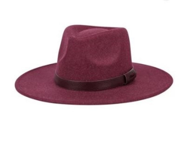 QN3170-CASHMERE WOOL FELT PANAMA WIDE BRIM FEDORA HAT