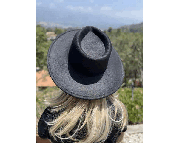 QN3176K-Flat Brim Fedora Fashion Hat For Kids