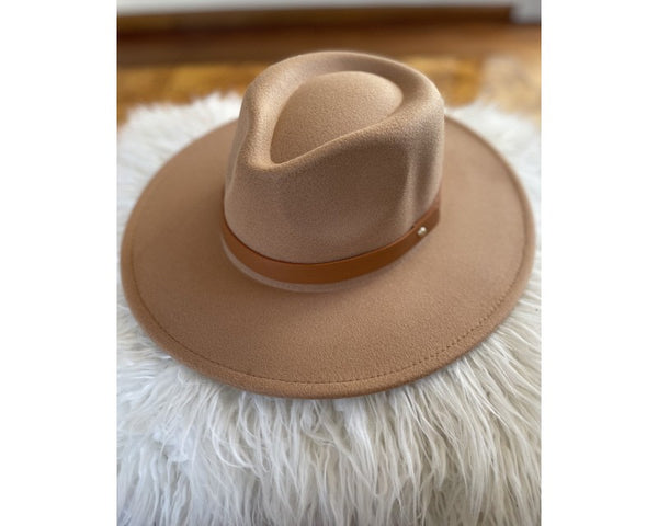 QN3170B-CASHMERE WOOL FELT PANAMA WIDE BRIM FEDORA HAT