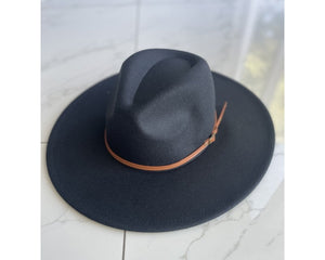 QN3173C-WIDE BRIM DANDY FERDORA HAT WITH BELT