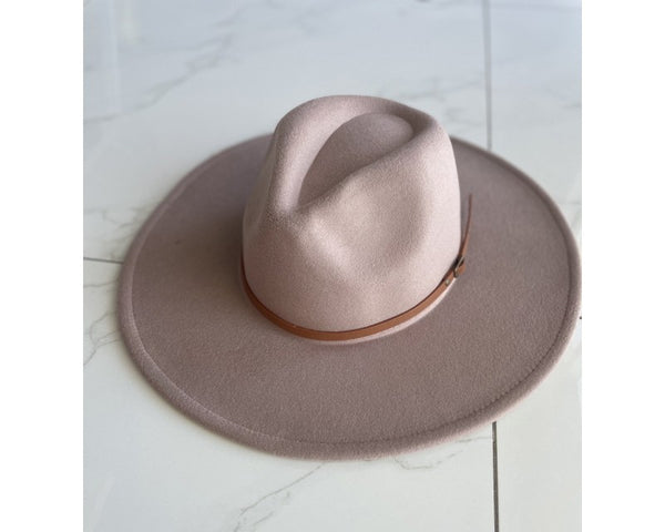 QN3173C-WIDE BRIM DANDY FERDORA HAT WITH BELT