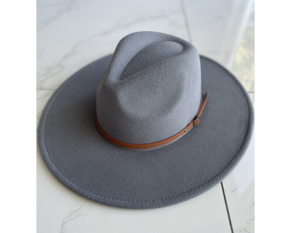 QN3173C-WIDE BRIM DANDY FERDORA HAT WITH BELT