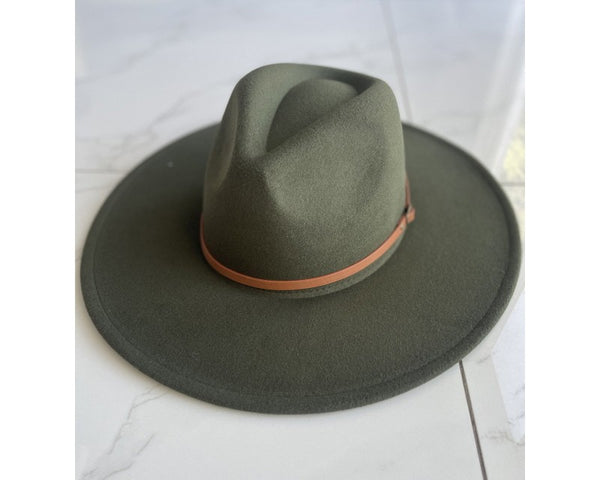 QN3173C-WIDE BRIM DANDY FERDORA HAT WITH BELT