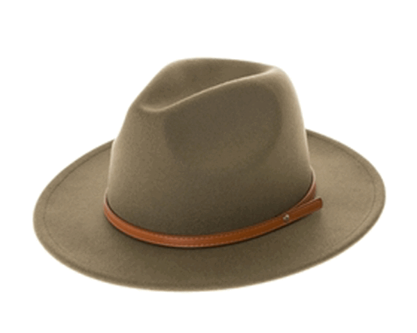 QN3181-FEDORA HAT LEATHER BELT