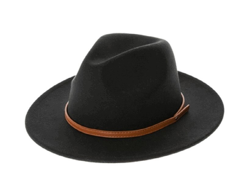 QN3181-FEDORA HAT LEATHER BELT