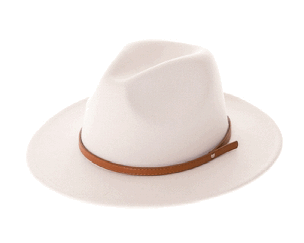 QN3181-FEDORA HAT LEATHER BELT