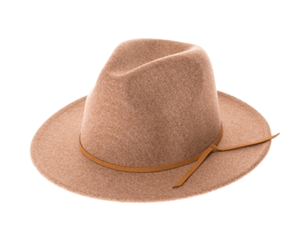 QN3182-VEGAN FELT FEDORA HAT IN MARLED COLORS