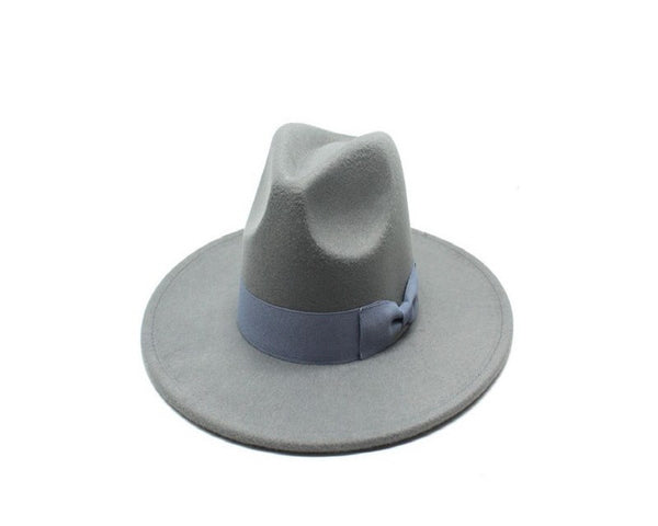 QN3173A-FLAT BRIM FEDORA FASHION HAT WITH GROSGRAIN BAND