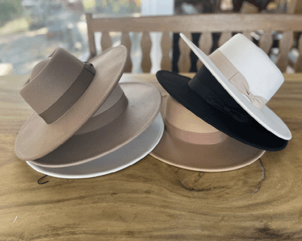 QN3179-VEGAN FELT BOATER HAT-Premium Quality
