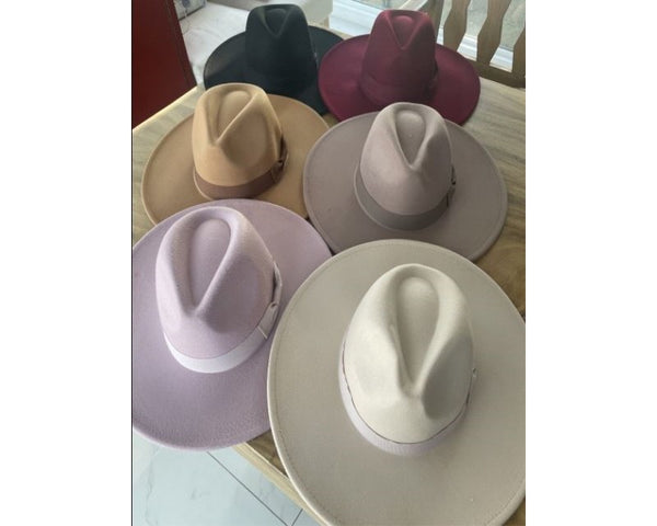 QN3173A-FLAT BRIM FEDORA FASHION HAT WITH GROSGRAIN BAND