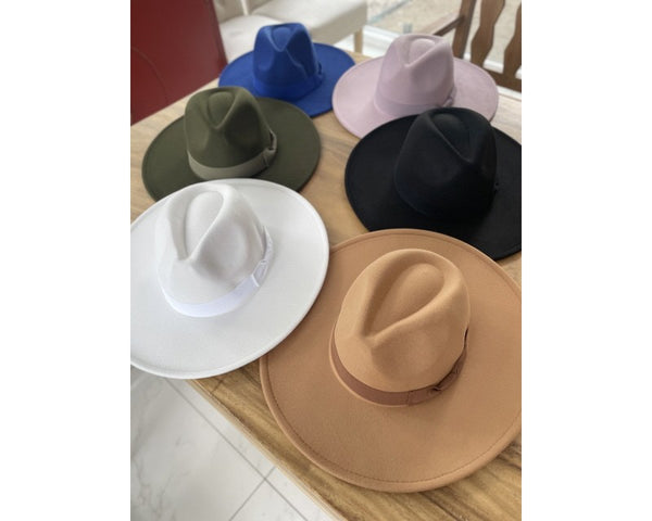 QN3173A-FLAT BRIM FEDORA FASHION HAT WITH GROSGRAIN BAND