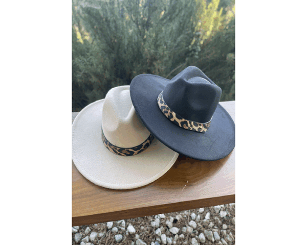 QN1072-LEOPARD BELT BUCKLE TRENDY PANAMA HAT