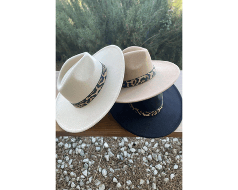 QN1072-LEOPARD BELT BUCKLE TRENDY PANAMA HAT