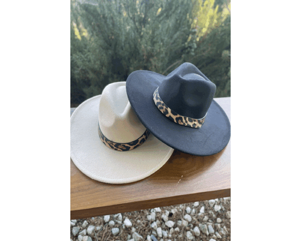 QN1072-LEOPARD BELT BUCKLE TRENDY PANAMA HAT