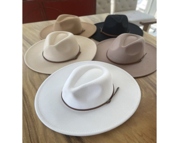 QN3173C-WIDE BRIM DANDY FERDORA HAT WITH BELT