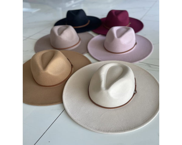 QN3173C-WIDE BRIM DANDY FERDORA HAT WITH BELT